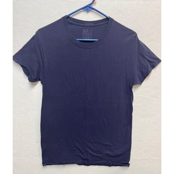 Fruit Of The Loom Navy Blue Mens Crew Neck T-Shirt Size S 100% Cotton Casual Tee - Picture 1 of 7